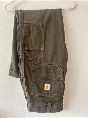 Carhartt Rugged Flex Relaxed Fit Double Front Utility Work Pant Olive Waist 32 x